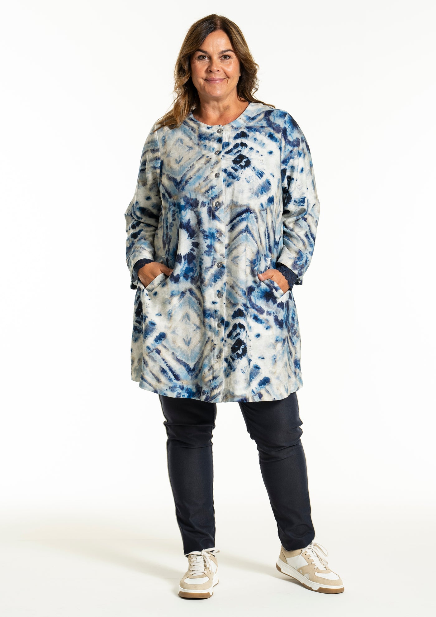Gozzip - Jana tunika með blátóna mynstri