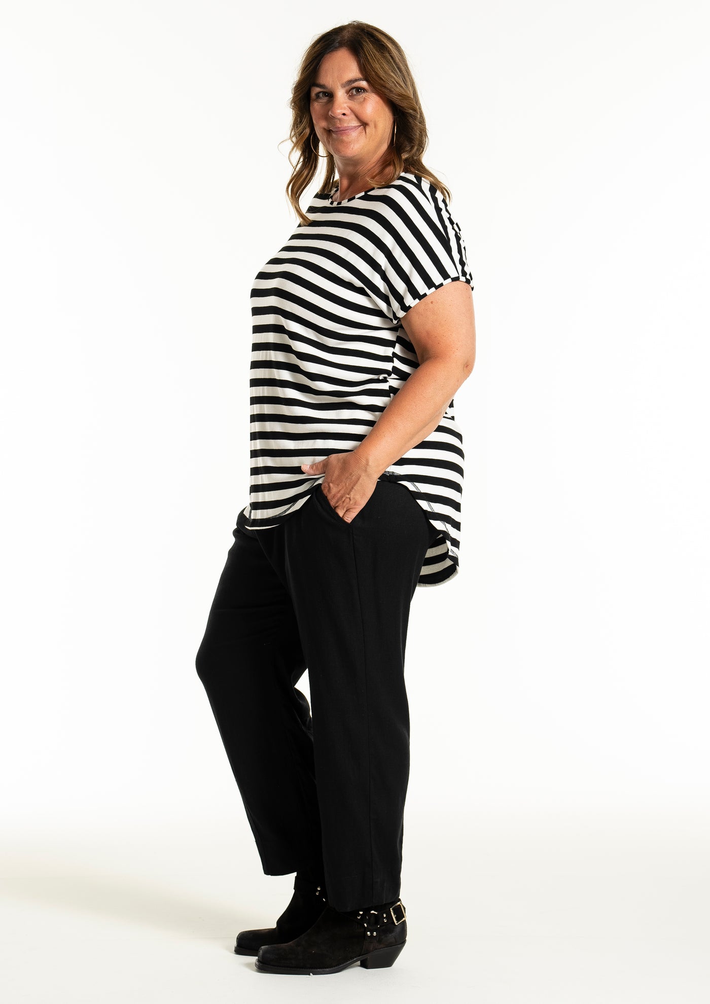 Gozzip - Gitte röndóttur stuttermabolur