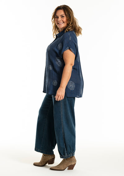 Gozzip - Kaisa mynstruð blússa