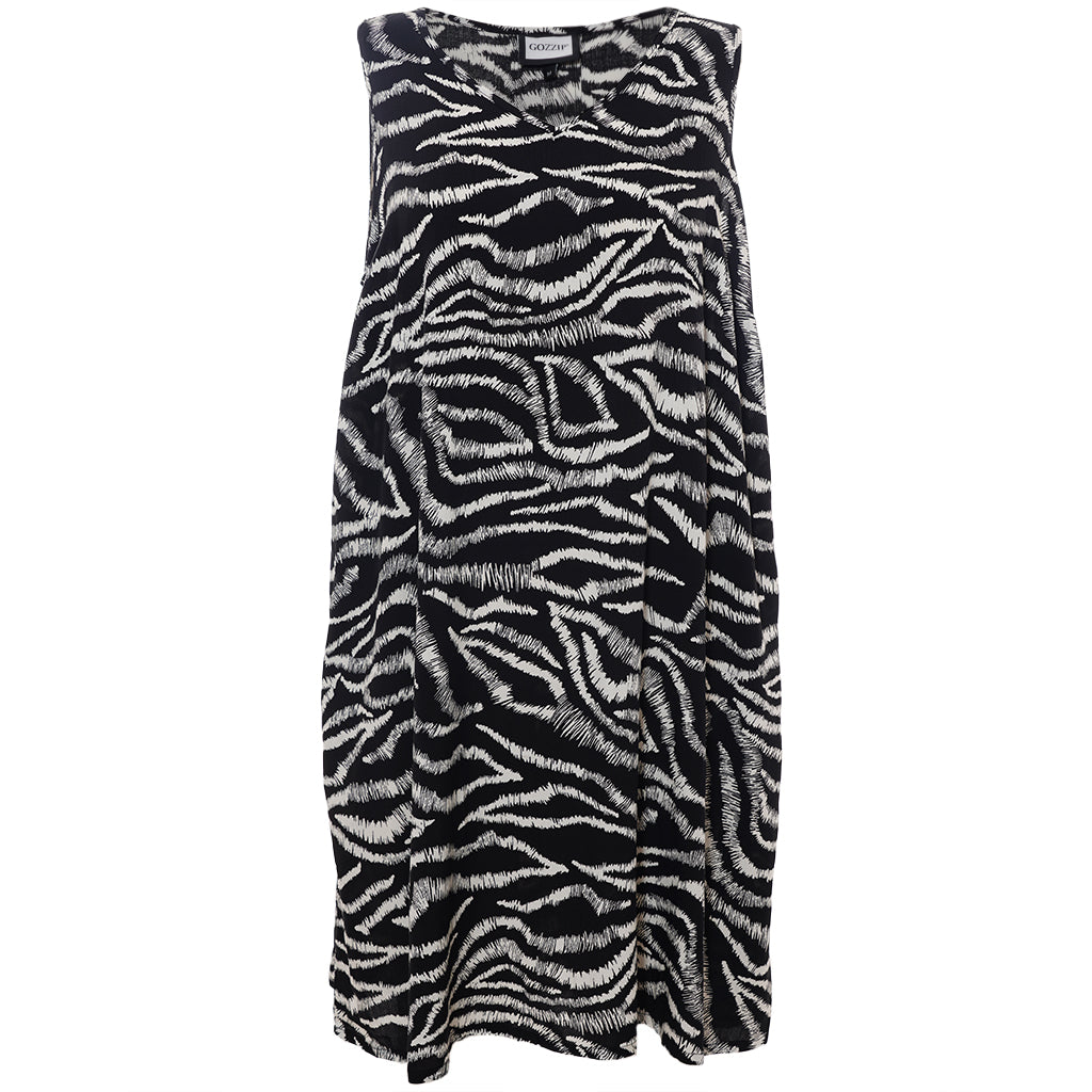 Gozzip - Karrie mynstraður hlýrakjóll