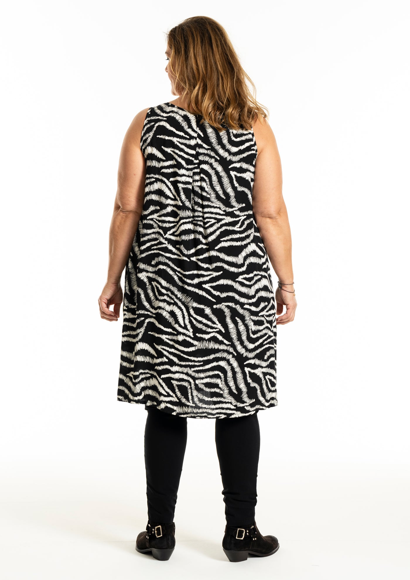 Gozzip - Karrie mynstraður hlýrakjóll