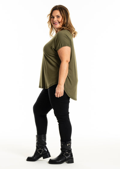 Gozzip - Gitte stuttermabolur með hvítum blómum