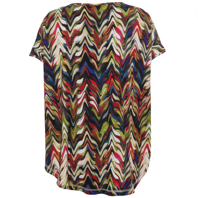 Gozzip - Gitte stuttermabolur með litríku bylgjumynstri