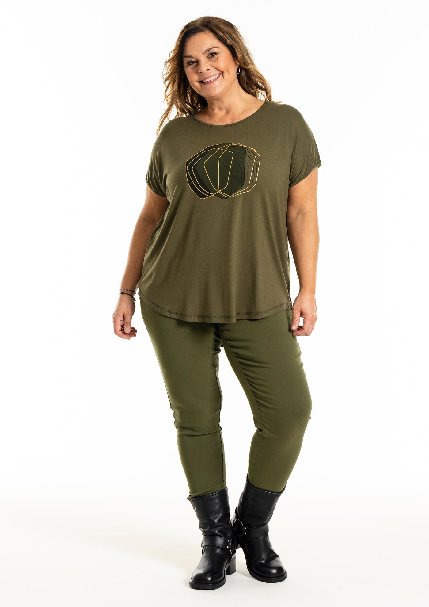 Gozzip - Gitte stuttermabolur með mynd að framan