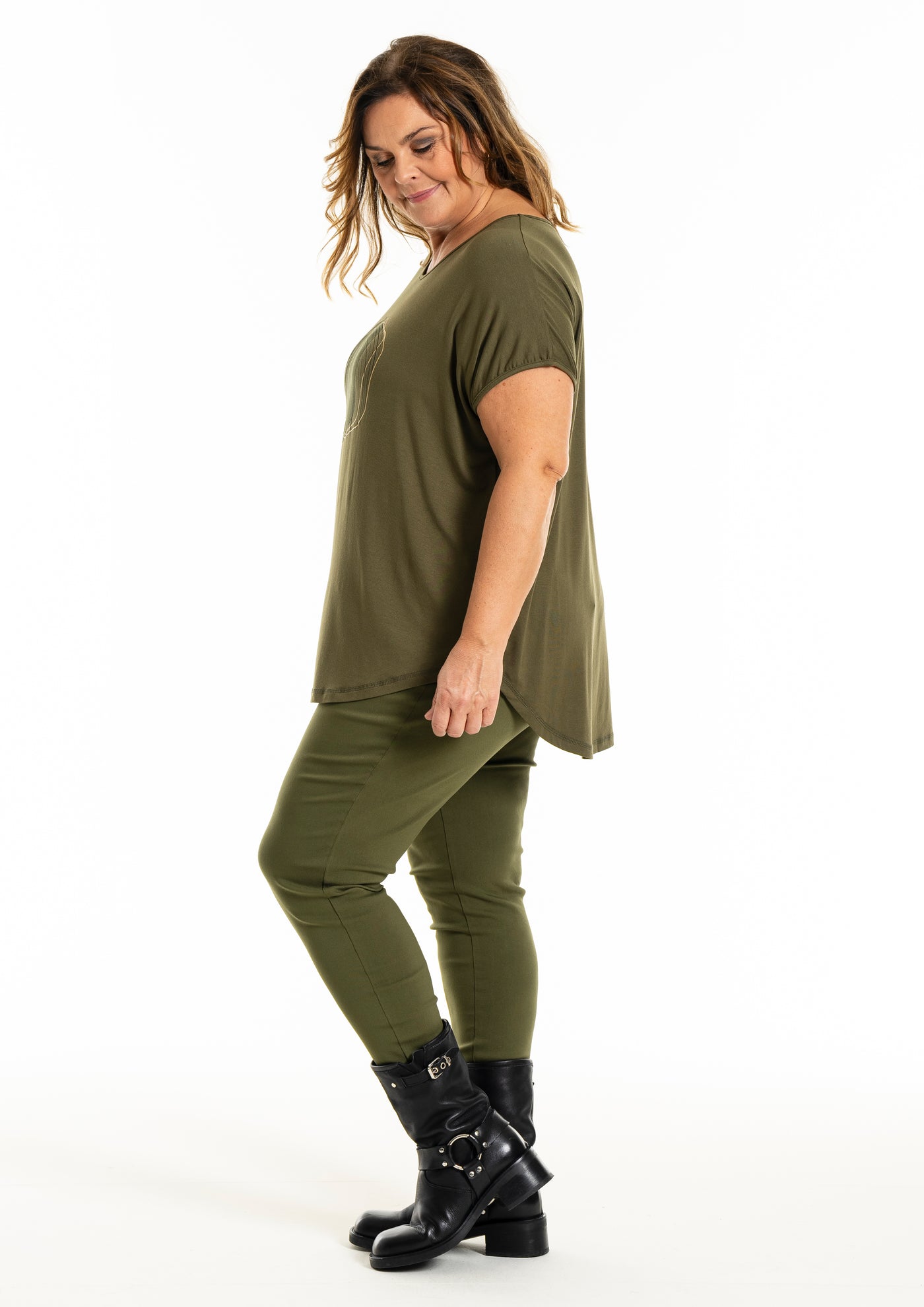 Gozzip - Gitte stuttermabolur með mynd að framan