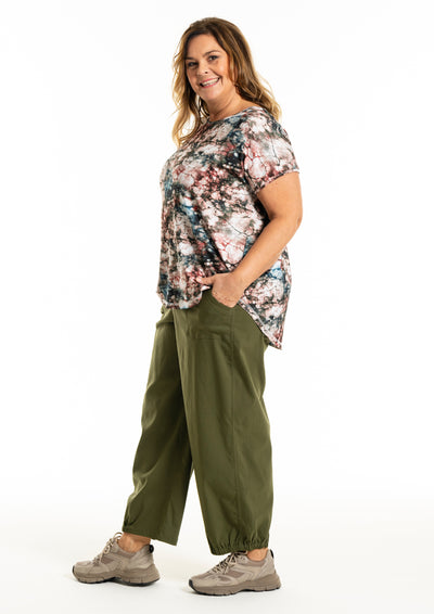 Gozzip - Gitte stuttermabolur með sprungumynstri