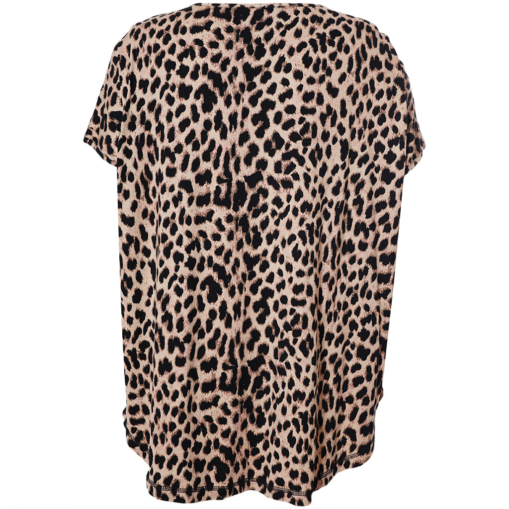 Gozzip - Gitte stuttermabolur með hlébarðamynstri