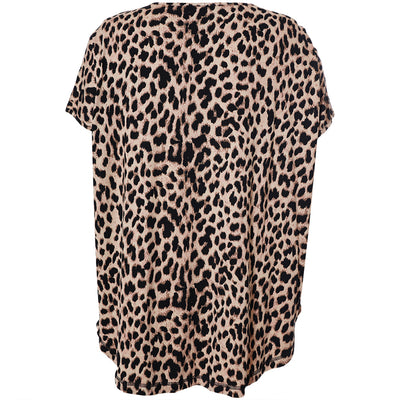 Gozzip - Gitte stuttermabolur með hlébarðamynstri