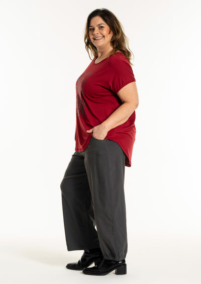 Gozzip - Gitte stuttermabolur með abstrakt blómamynstri