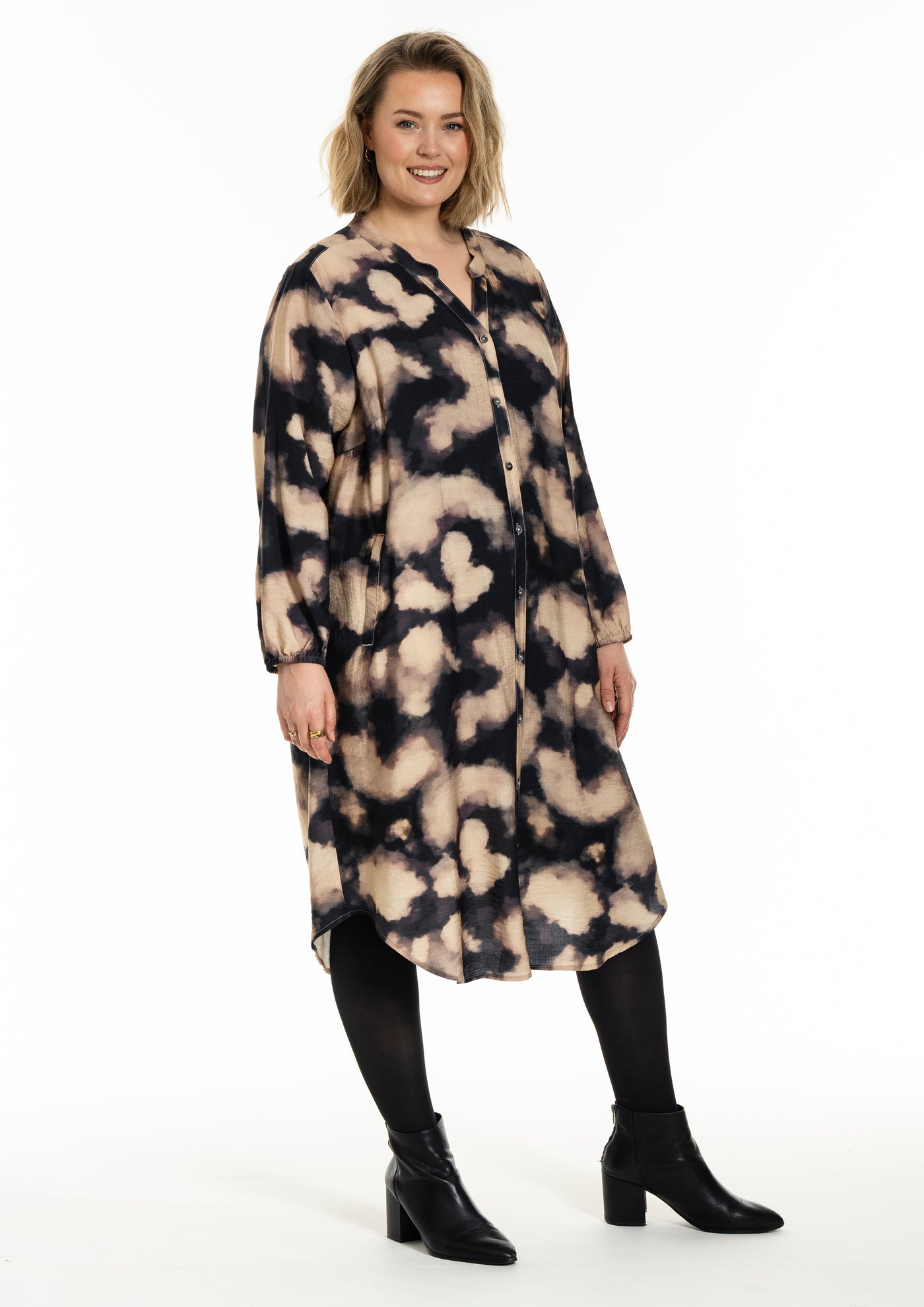 Gozzip - Anja mynstraður kjóll