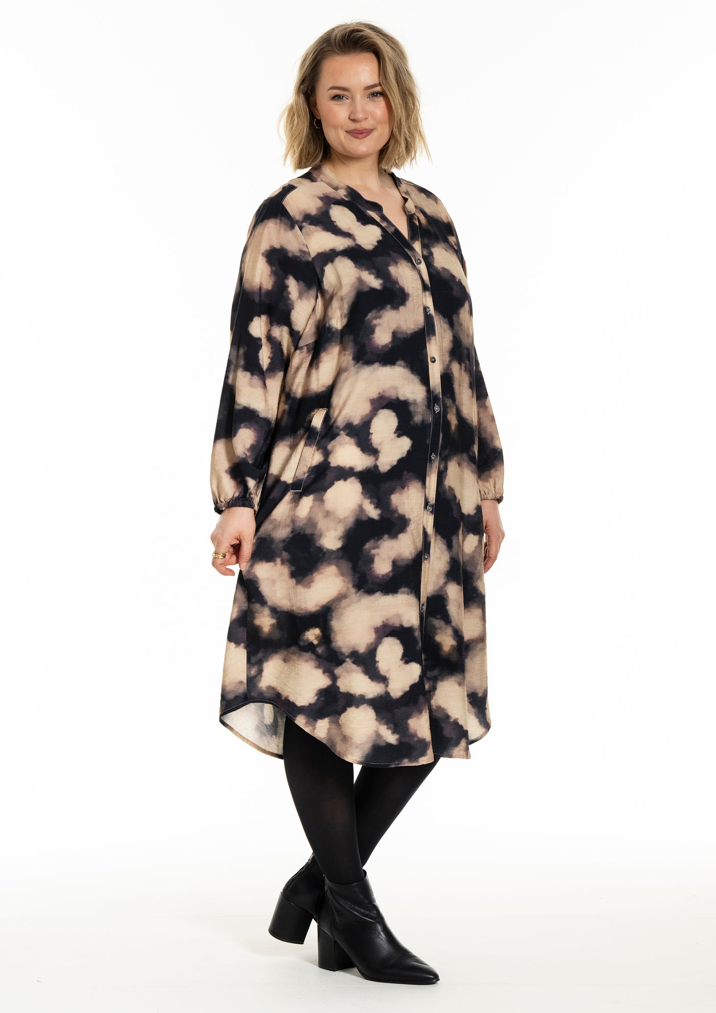 Gozzip - Anja mynstraður kjóll