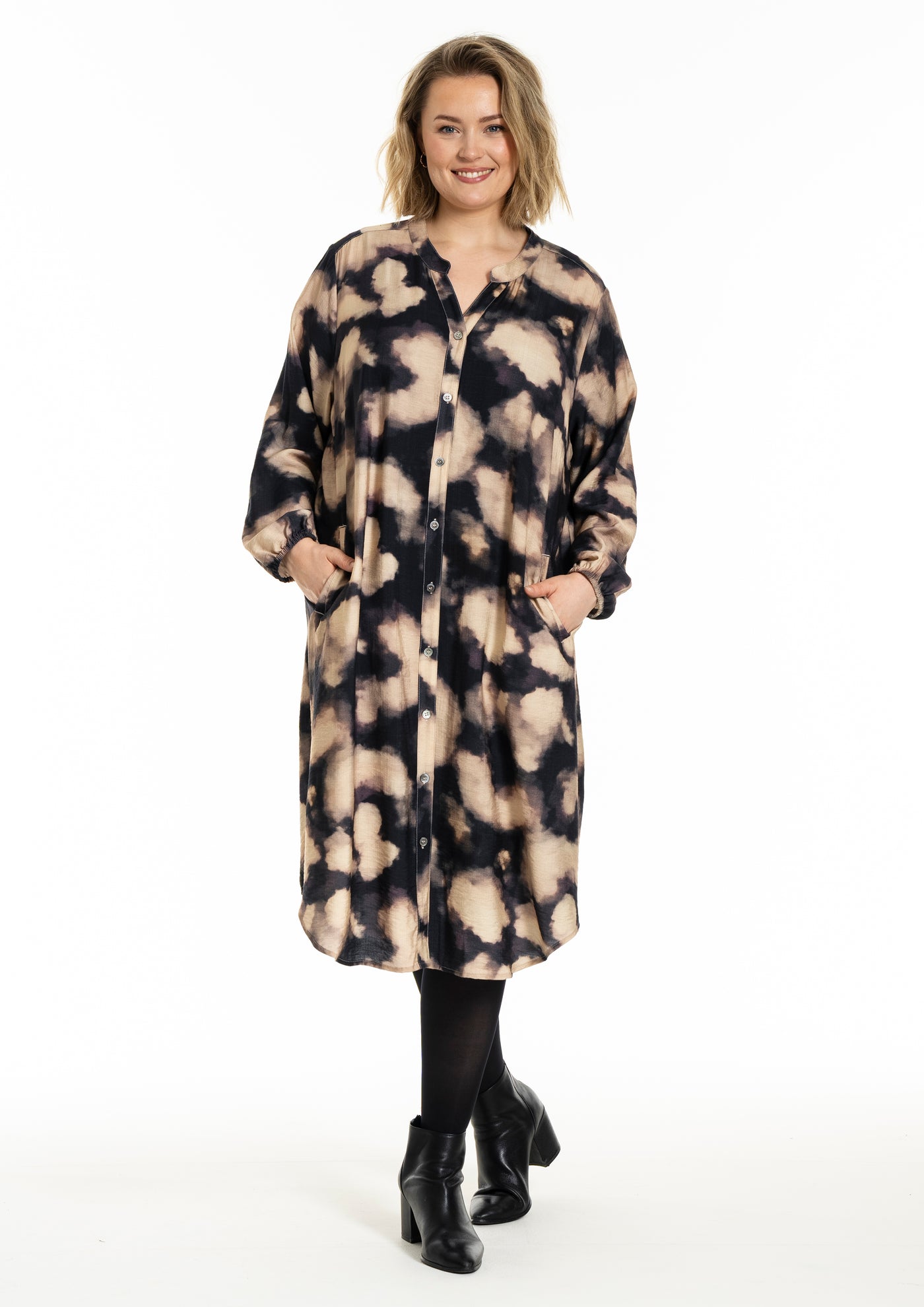 Gozzip - Anja mynstraður kjóll