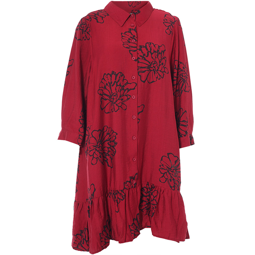 Gozzip - Edith skyrtukjóll með blómamynstri