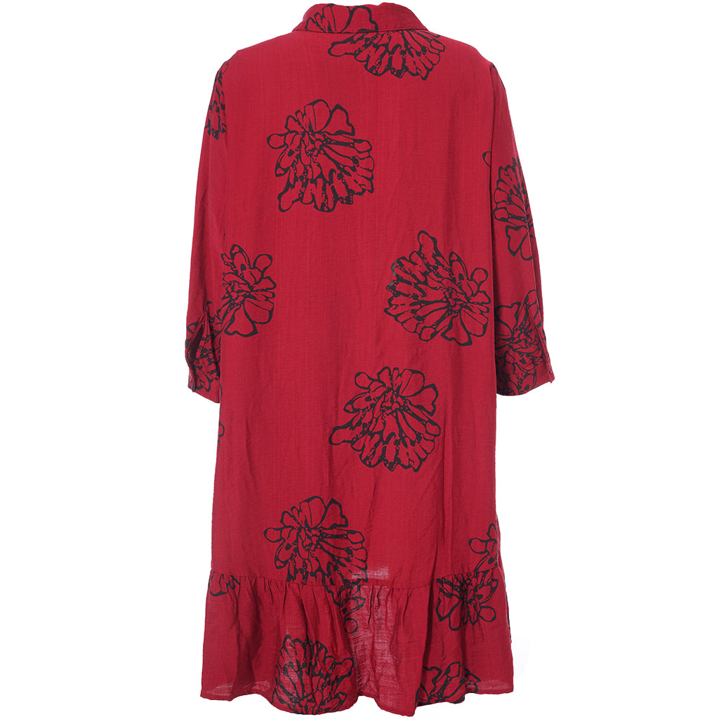 Gozzip - Edith skyrtukjóll með blómamynstri