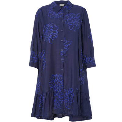 Gozzip - Edith skyrtukjóll með blómamynstri