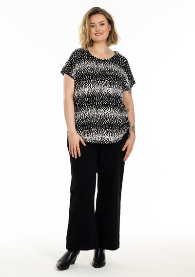 Gozzip - Gitte stuttermabolur svart/hvítt mynstur