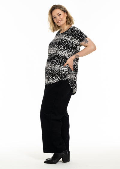 Gozzip - Gitte stuttermabolur svart/hvítt mynstur