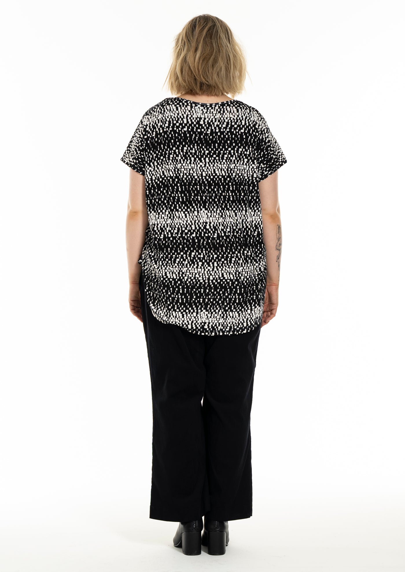 Gozzip - Gitte stuttermabolur svart/hvítt mynstur