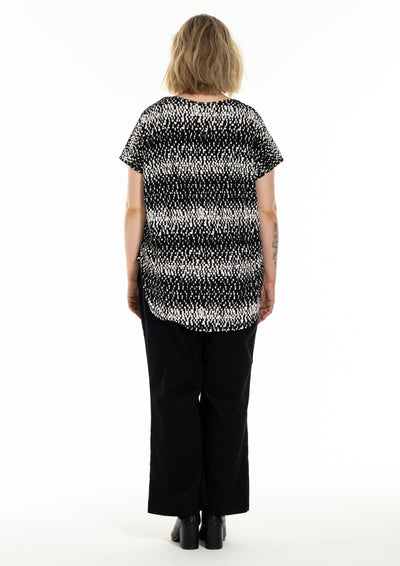 Gozzip - Gitte stuttermabolur svart/hvítt mynstur