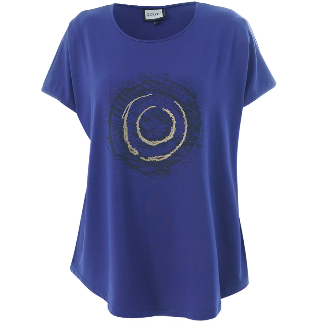 Gozzip - Gitte stuttermabolur með hringlaga mynstri