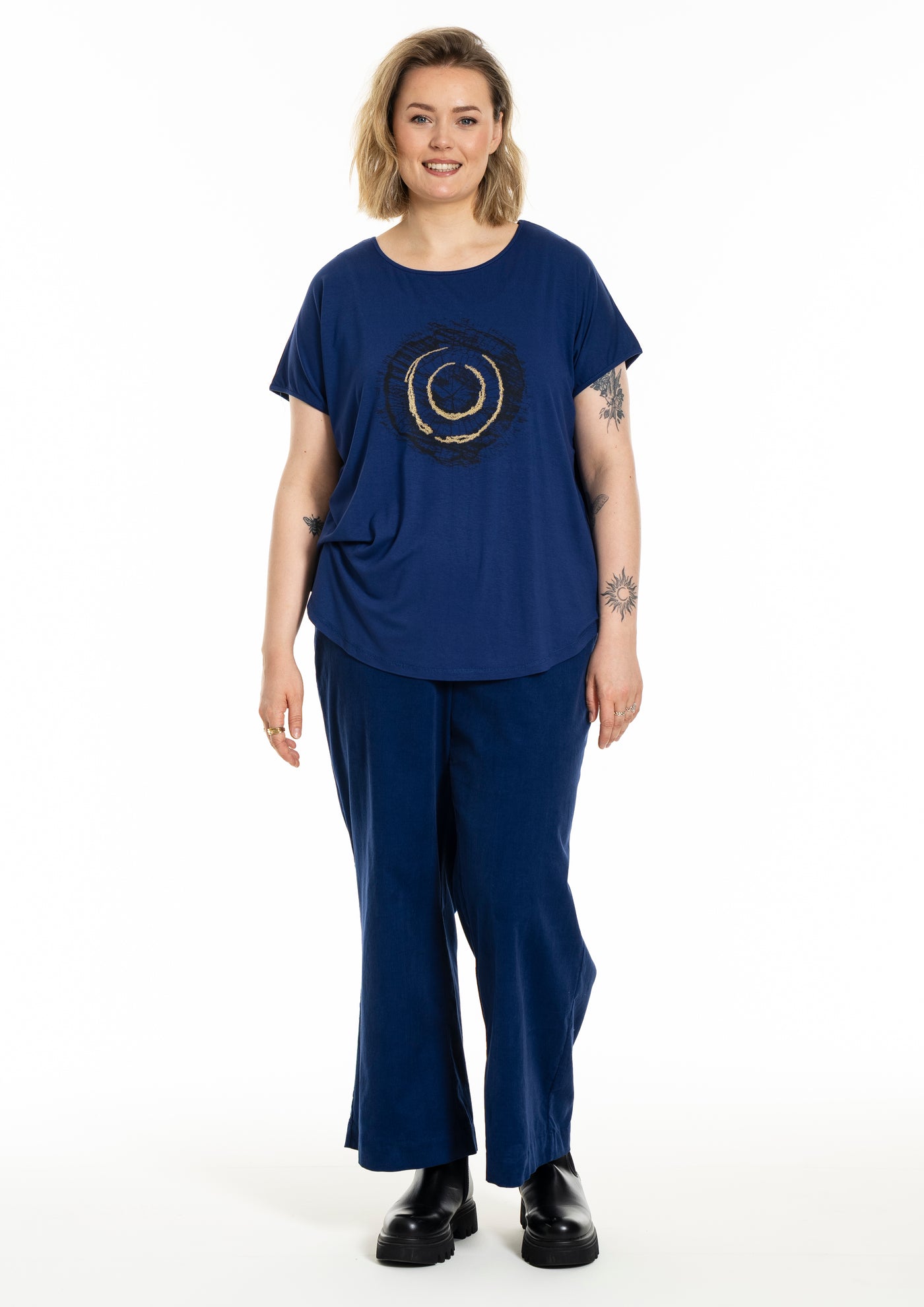 Gozzip - Gitte stuttermabolur með hringlaga mynstri