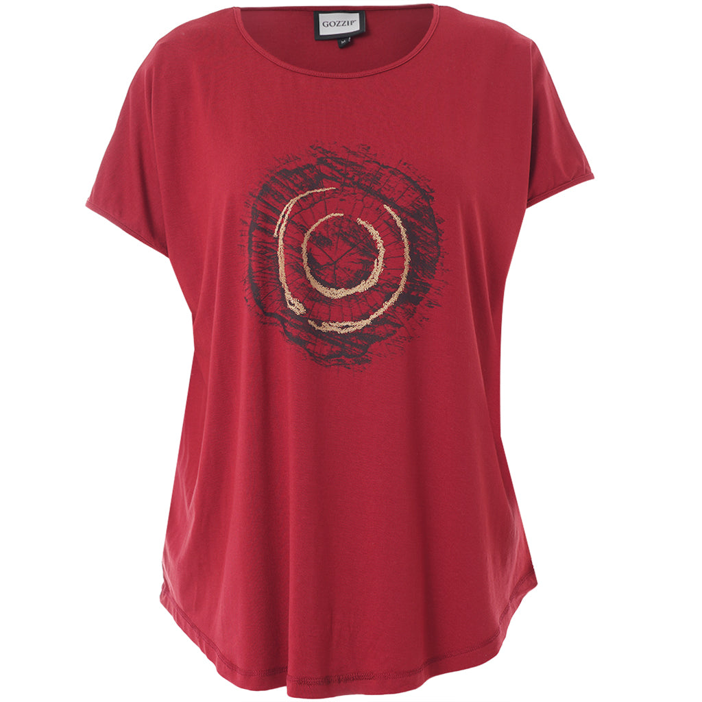 Gozzip - Gitte stuttermabolur með hringlaga mynstri