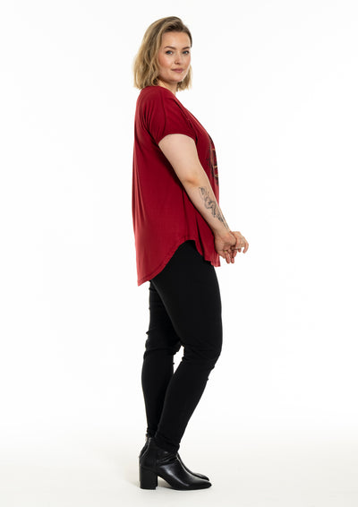 Gozzip - Gitte stuttermabolur með hringlaga mynstri