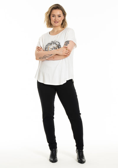 Gozzip - Gitte stuttermabolur með hringlaga mynstri