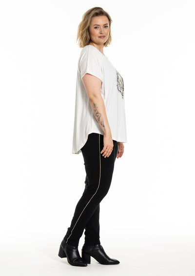 Gozzip - Gitte stuttermabolur með hringlaga mynstri