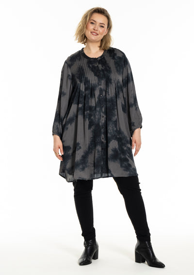 Gozzip - Johanne skyrtukjóll - grátt mynstur