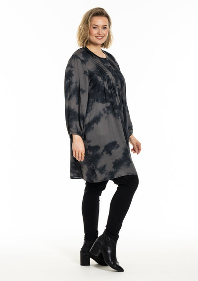 Gozzip - Johanne skyrtukjóll - grátt mynstur