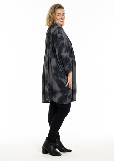 Gozzip - Johanne skyrtukjóll - grátt mynstur