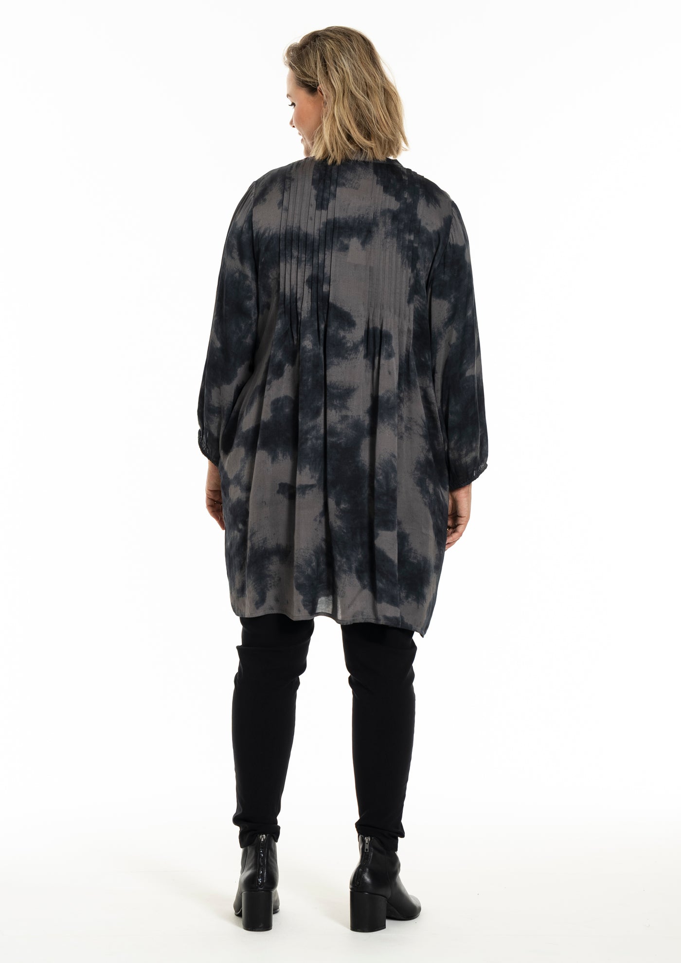 Gozzip - Johanne skyrtukjóll - grátt mynstur