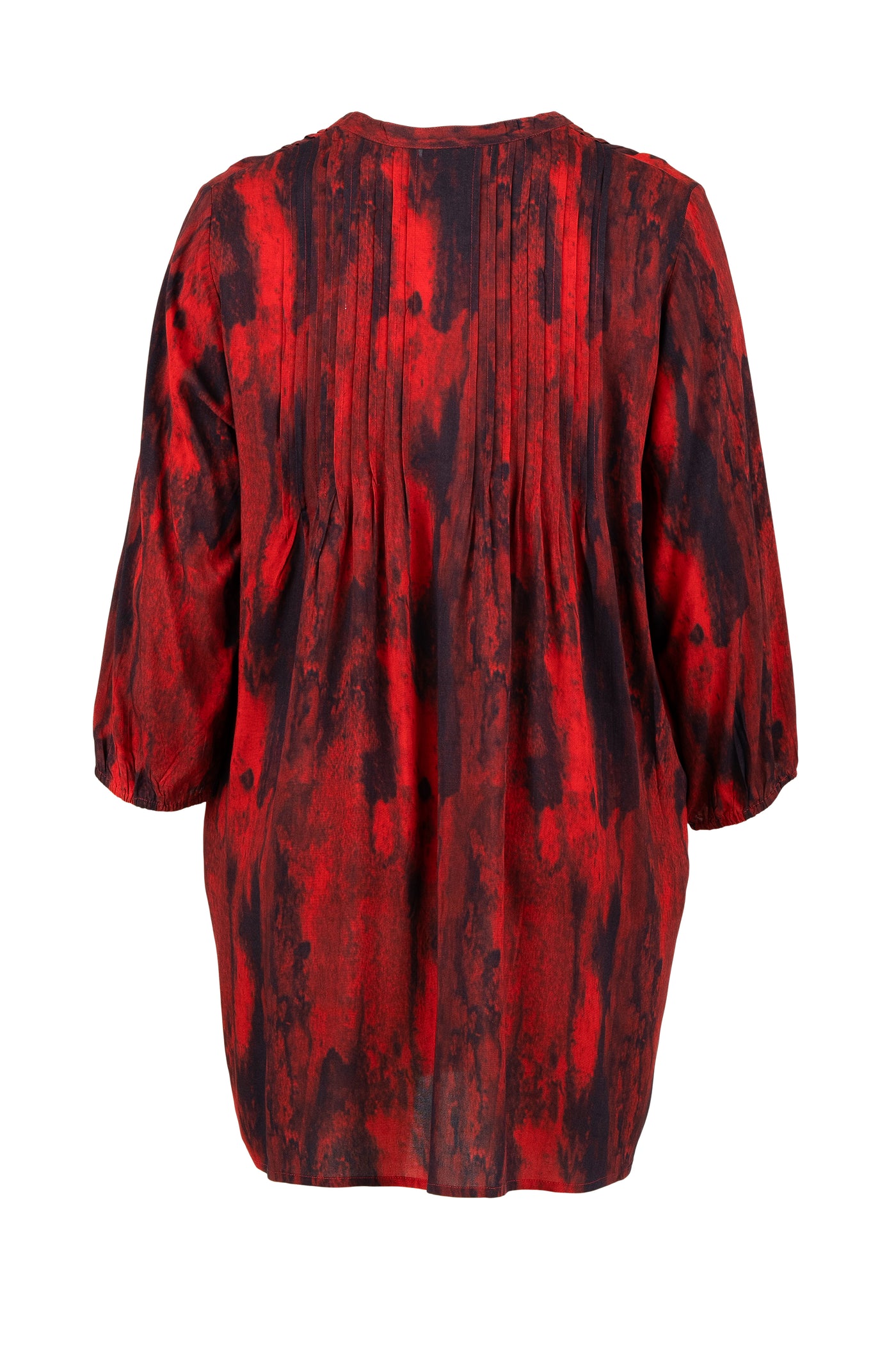 Gozzip - Johanne skyrtukjóll - svart/rautt mynstur