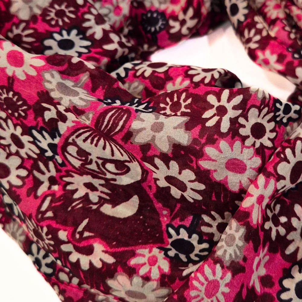 Lasessor - Moomin silkiklútur með blómamynstri