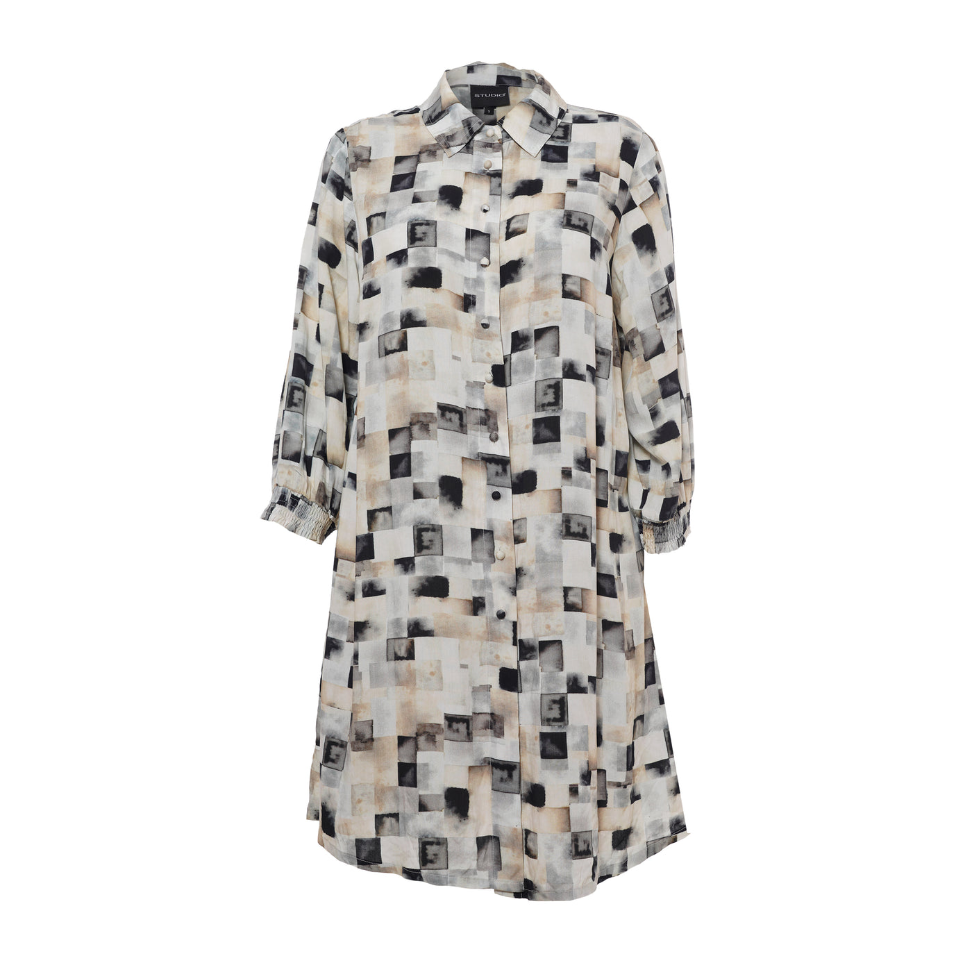 Studio - Emilie síð skyrta með mynstri