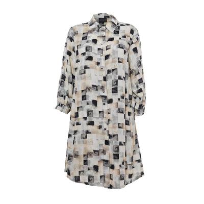 Studio - Emilie síð skyrta með mynstri