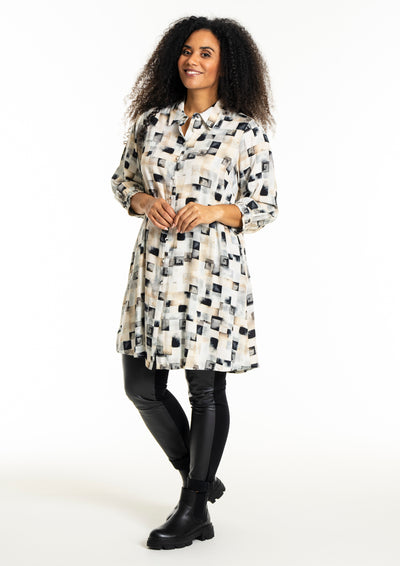 Studio - Emilie síð skyrta með mynstri