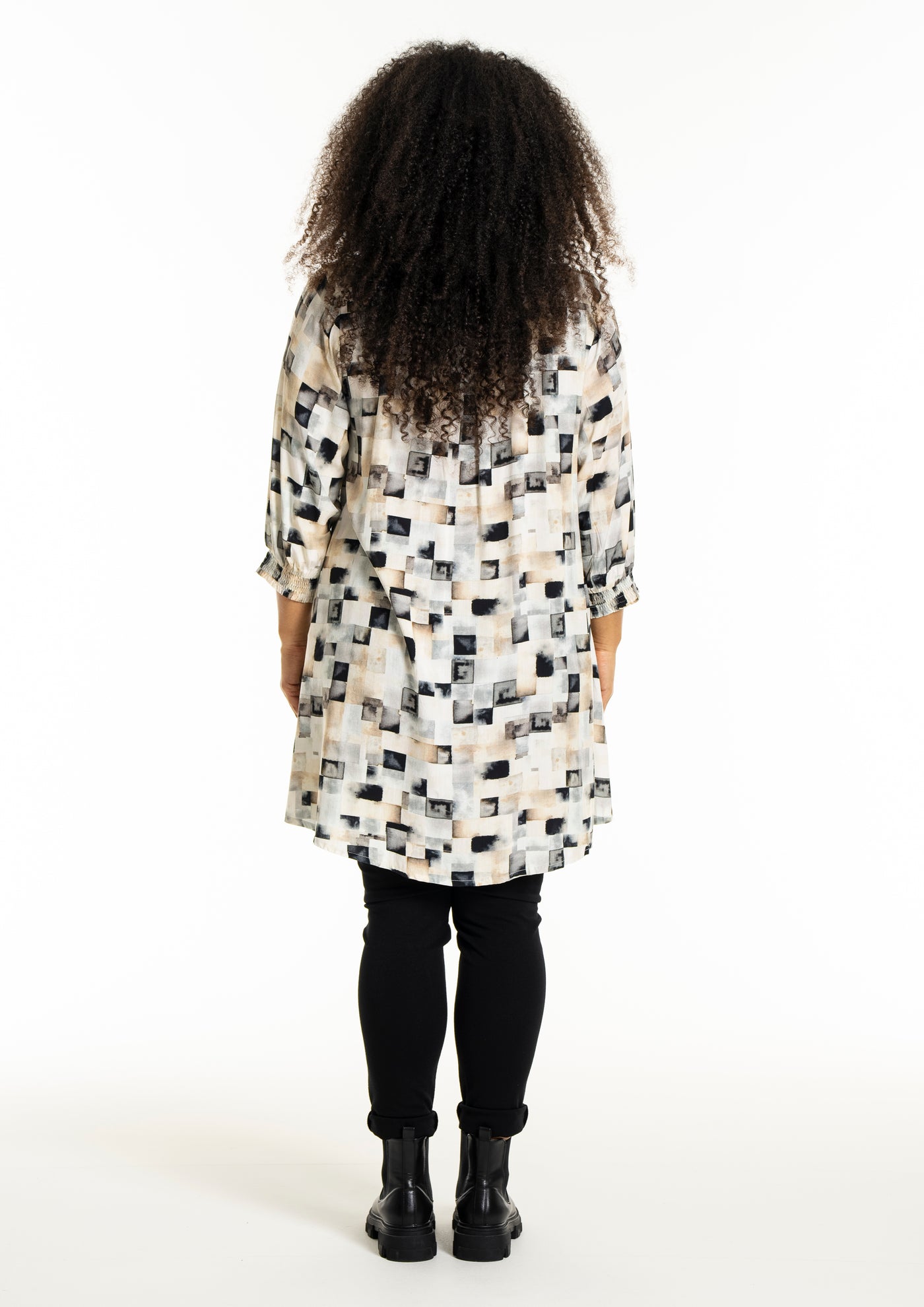 Studio - Emilie síð skyrta með mynstri