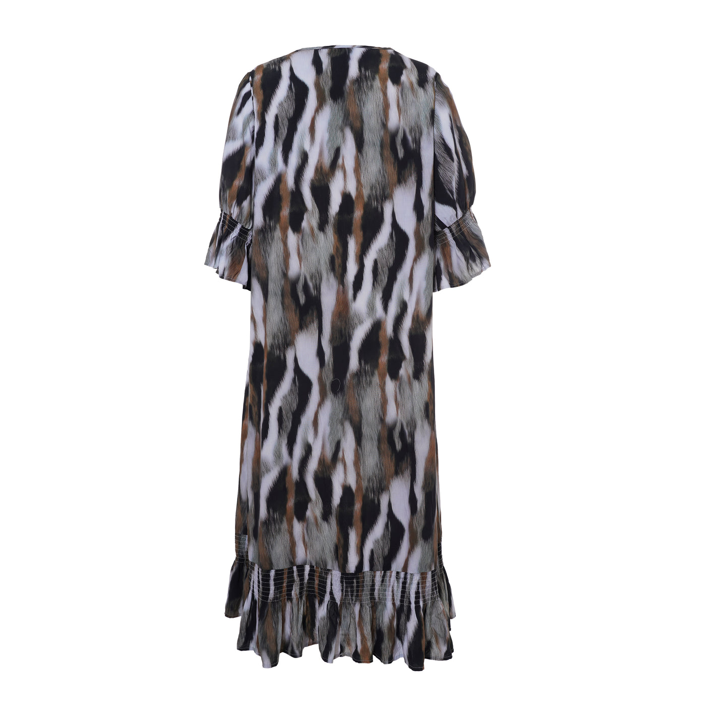 Studio - Gena mynstraður kjóll með pífu