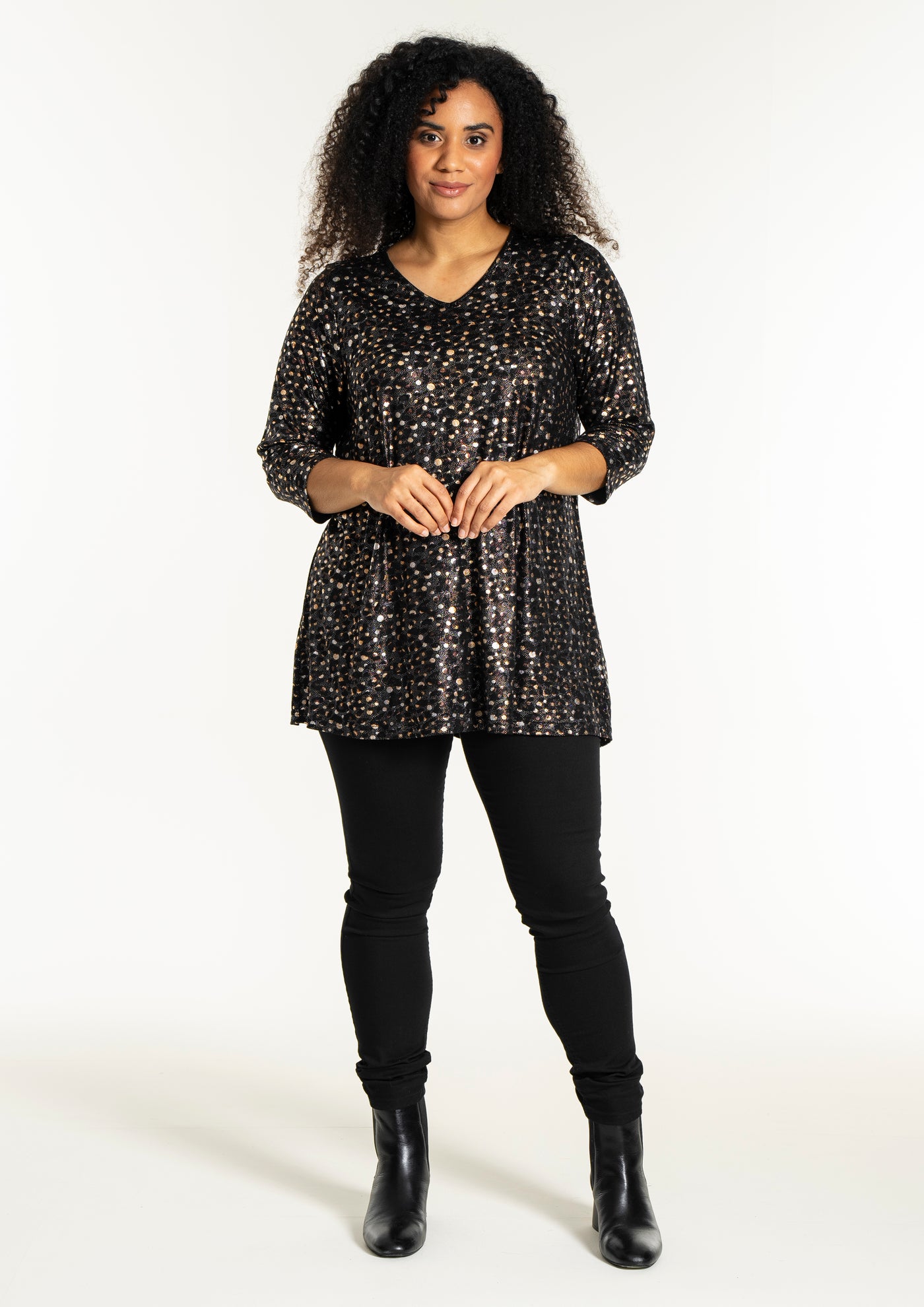 Studio - Ditte sparileg tunika með mynstri