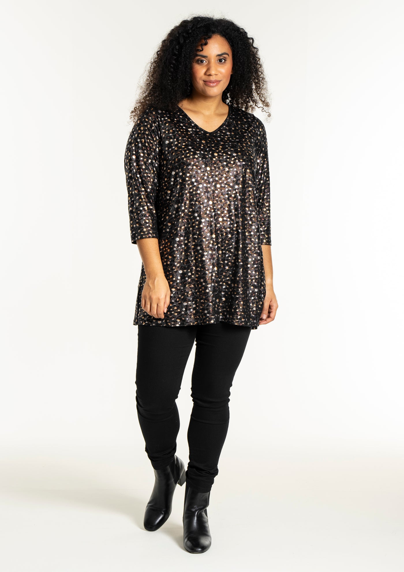 Studio - Ditte sparileg tunika með mynstri