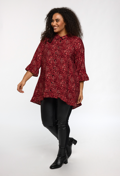 Studio - Silja skyrtu tunika með hlébarðamynstri