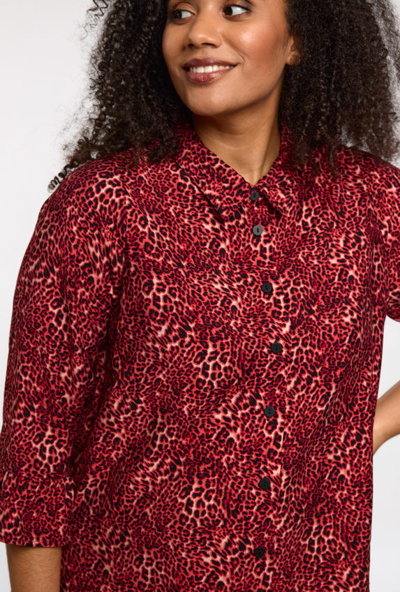 Studio - Silja skyrtu tunika með hlébarðamynstri