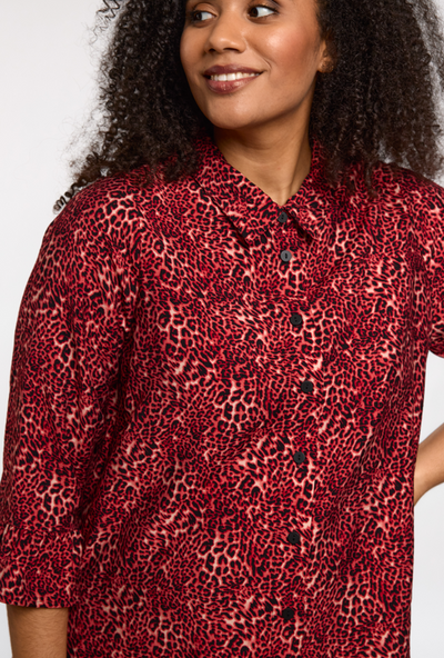 Studio - Silja skyrtu tunika með hlébarðamynstri