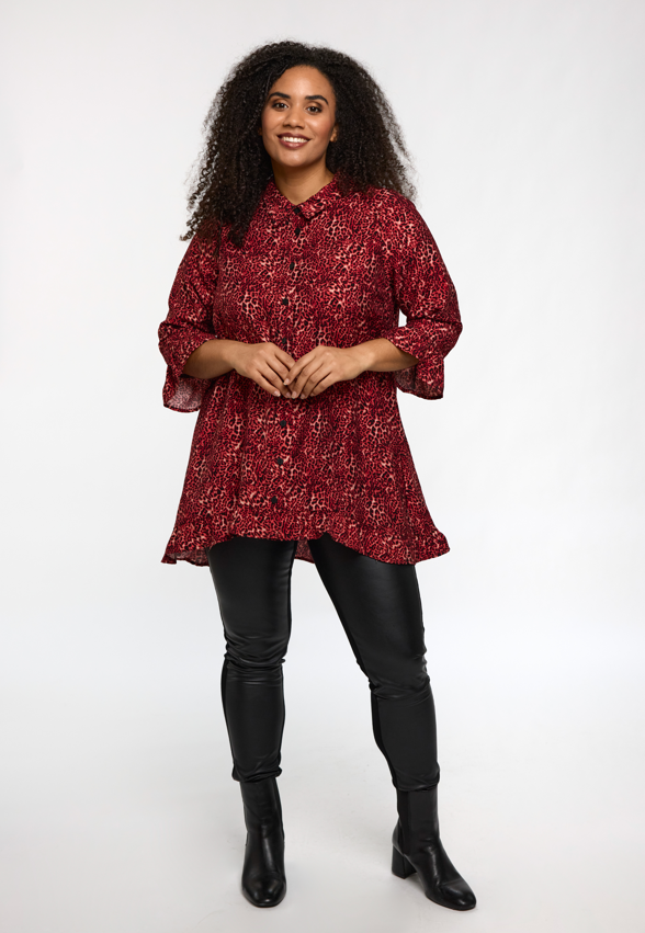 Studio - Silja skyrtu tunika með hlébarðamynstri