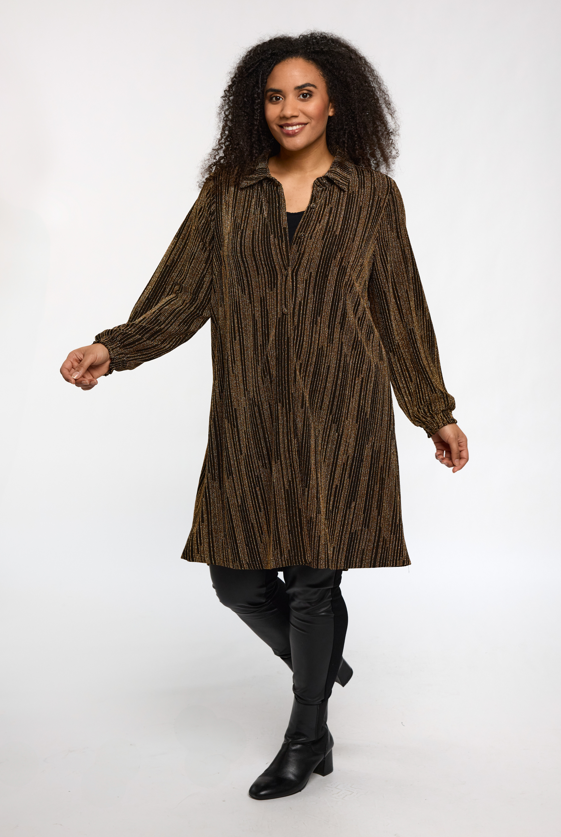 Studio - Emilie sparileg síð skyrta með glimmer áferð