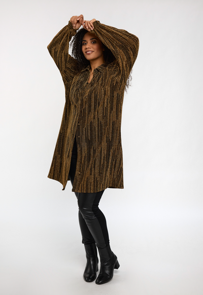 Studio - Emilie sparileg síð skyrta með glimmer áferð