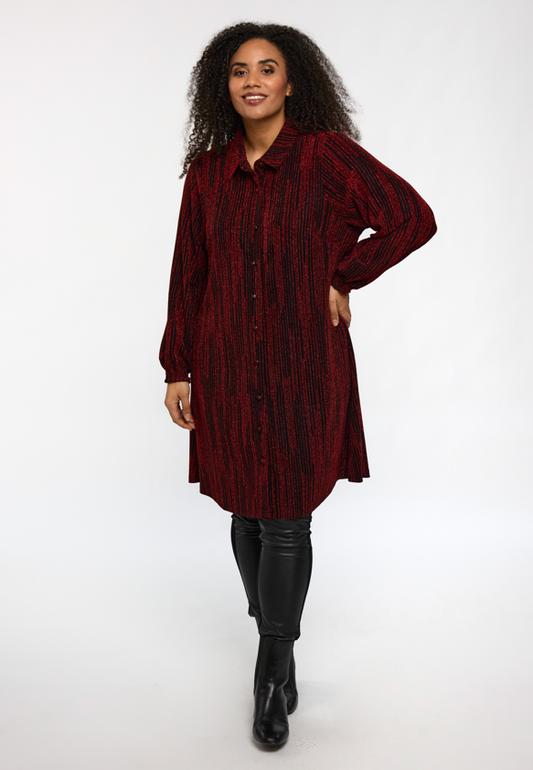 Studio - Emilie sparileg síð skyrta með glimmer áferð