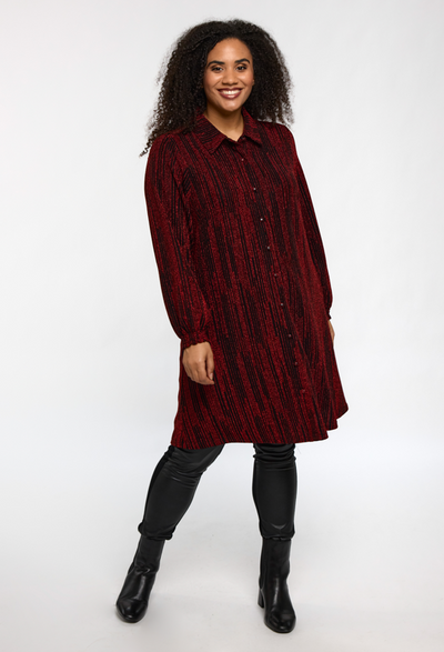 Studio - Emilie sparileg síð skyrta með glimmer áferð